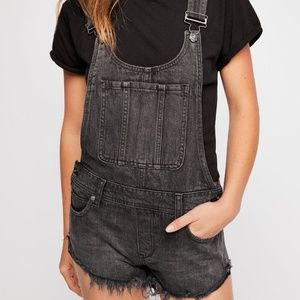 Free People Summer Babe distressed overalls